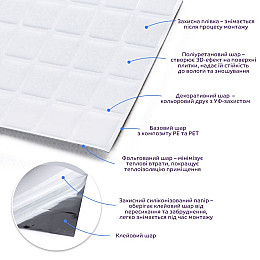 Самоклеющаяся полиуретановая плитка 235х235х1мм (D) Sticker Wall SW-00001940