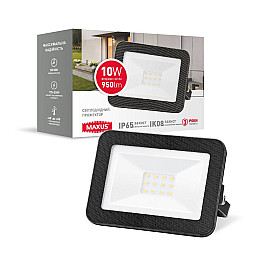 Світлодіодний прожектор Maxus FL-01 10W 5000K Чорний (1349)