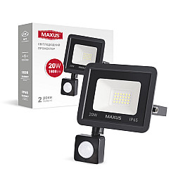 Прожектор Maxus FL-04 20W 5000K sensor Черный (1744)