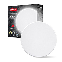 Светильник світлодіодний накладний Maxus MWL 15W 3CCT IP65 WH Circle Білий (1798)