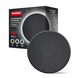 Светильник светодиодный накладной Maxus MWL 9W 3CCT IP65 BL Circle Черный (1799)
