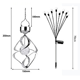 Набор фонарей для сада №7 UKC 35х15 см Серебряный (id_1327)