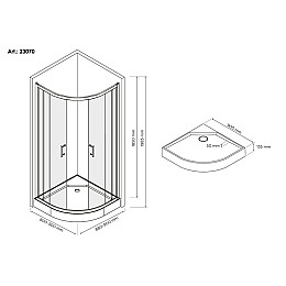 Душова кабіна Britc Lira 90x90 см з піддоном (скло 4 мм)