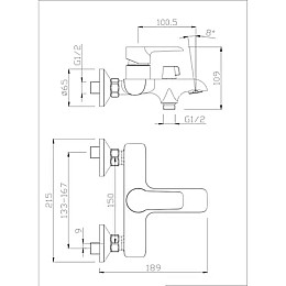 Смеситель для ванни чорний Janedo JD-E117-3