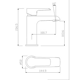 Смеситель для раковины Janedo черный JD-E117-1
