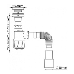 Сифон для біде Nova 1055N