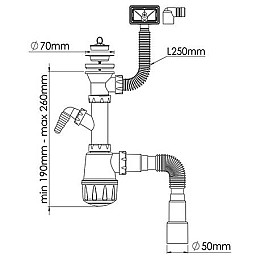 Сифон для мийки Nova 1036N