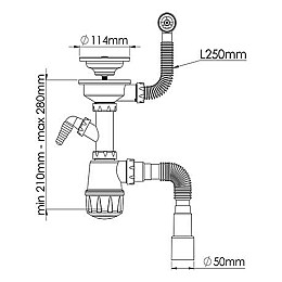 Сифон для мийки Nova 1048N