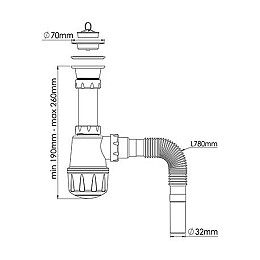 Сифон для мийки Nova 1060N