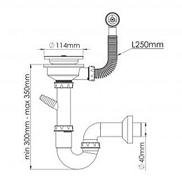 Сифон для мийки Nova 1149N