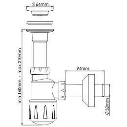 Сифон для умивальника Nova 1052N