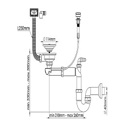 Сифон-автомат для мийки Nova 1049,002 N