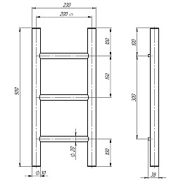 Полотенцесушитель водяний Орион П3 200х500 Deffi Хром (C.OR.50.20.3.C.A)