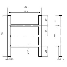 Полотенцесушитель водяний Орион П3 300х400 Deffi Хром (C.OR.40.30.3.C.A)