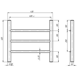 Полотенцесушитель водяний Орион П3 400х400 Deffi Хром (C.OR.40.40.3.C.A)