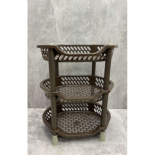 Універсальна полиця-етажерка 3-х ярусна Efe Plastics 23058 коричнева
