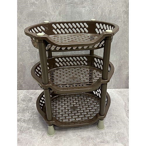 Універсальна полиця-етажерка 3-х ярусна Efe Plastics 23058 коричнева