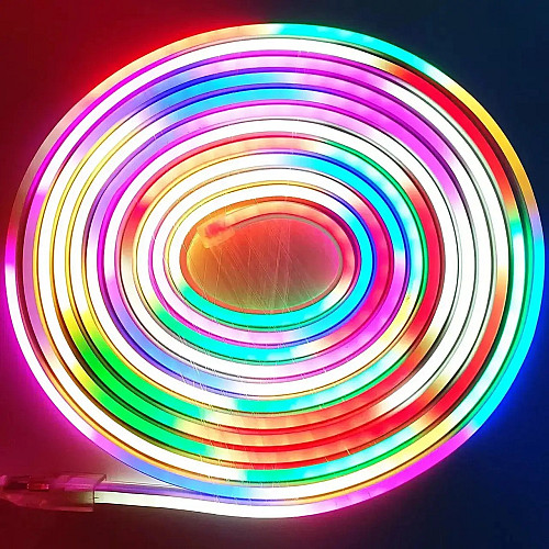 Светодиодная лента RIAS JL-2835 RGB IP65 5м Неон Разноцветный 12V-220V