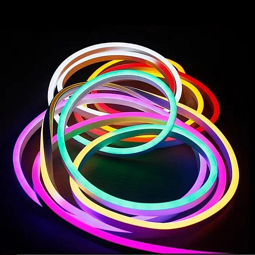 Светодиодная лента RIAS JL-2835 RGB IP65 5м Неон Разноцветный 12V-220V