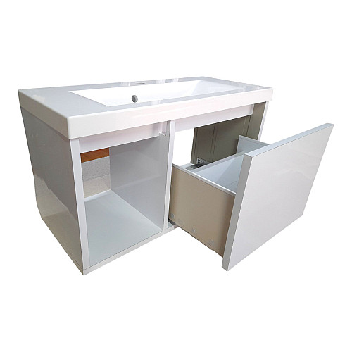 Пластиковая тумба подвесная The MIX Адонис с покрытием HPL 3103 gloss 80х60х45 см