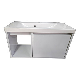 Пластиковая подвесная тумба The MIX Адонис с покрытием HPL 3103 gloss 100х60х45 см