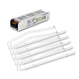 Комплект из 5-ти светильников LED линейных 600 мм FARADAY Electronics и Блок питания Full Energy