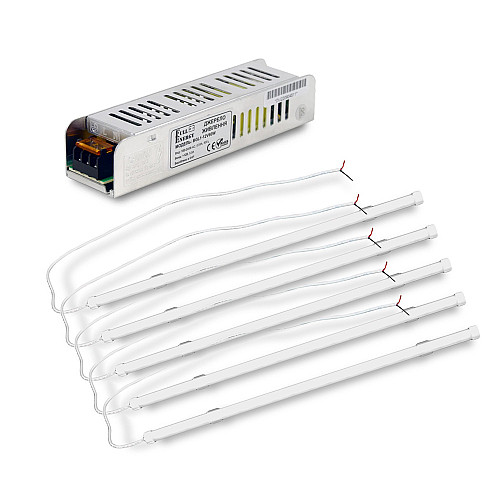Комплект из 5-ти светильников LED линейных 600 мм FARADAY Electronics и Блок питания Full Energy