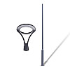 Комплект светильник парковый Lightwell LW-GL-50T/столб парковый 4 м/кронштейн Dahua PDS-1275ZJ-SUS