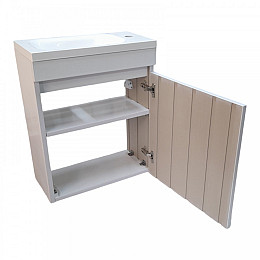 Пластиковая подвесная тумба The MIX Атлант mini с умывальником Linnea 50х60х25 см Белый