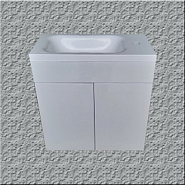 Пластиковая подвесная тумба The MIX mini с умывальником Linnea 50х60х25 см Белый