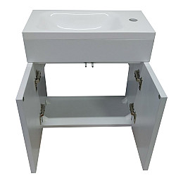 Пластиковая подвесная тумба The MIX mini с умывальником Linnea 50х60х25 см Белый