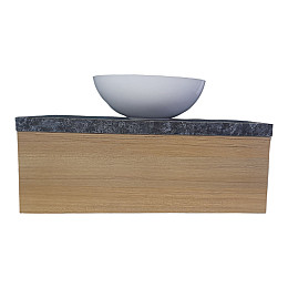 Пластиковая подвесная тумба The MIX Лами 4236 mat 5057 mat с умывальником 100х30х45 см Mona