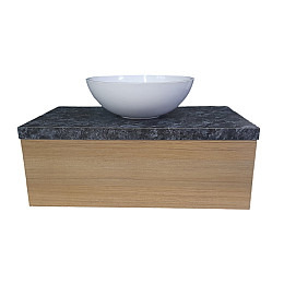 Пластиковая подвесная тумба The MIX Лами 4236 mat 5057 mat с умывальником 100х30х45 см Mona