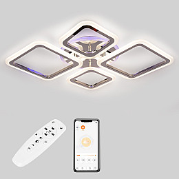 Потолочная LED люстра Sunlight 5331/2+2 R хром