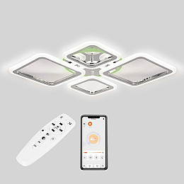 Потолочная LED люстра Sunlight 5331/2+2 R хром