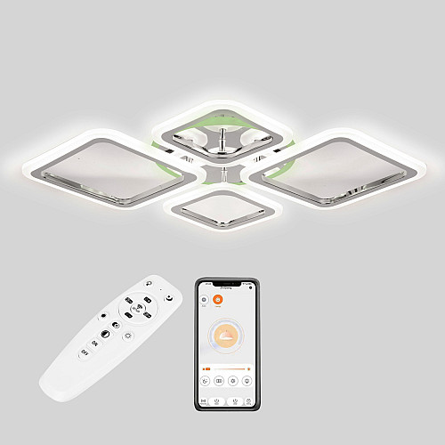 Потолочная LED люстра Sunlight 5331/2+2 R хром