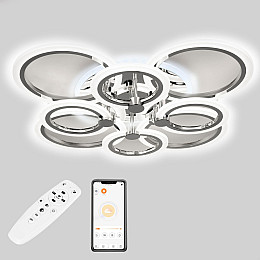 Потолочная LED люстра Sunlight 5333/4+4 СR R хром