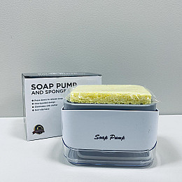 Дозатор для моющего средства с губкой A-PLUS 5775 14,2х9,8х8,5 см