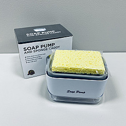 Дозатор для моющего средства с губкой A-PLUS 5775 14,2х9,8х8,5 см