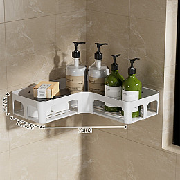 Настенная угловая полка для хранения в ванной ANbeauty 24х11.9х5.2 см Белый (AN0103490)