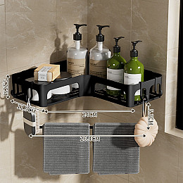 Настенная полка для хранения в ванной ANbeauty Черный (AN0103489)