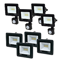 Комплект прожекторов Lightwell 20W 4 x LW-FL-B-20 и 4 x LW-FL-B-20-S с датчиком движения