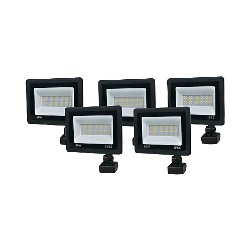 Комплект светодиодных прожекторов Lightwell 50W с датчиком движения 5 шт (LW-FL-B-50-S)