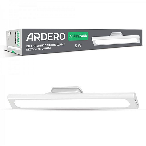 Лампа акумуляторна Ardero AL5082ARD 5 Вт 350х40х50 мм Білий