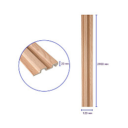 Декоративна стінова рейка Sticker Wall PS 2900x120x20 мм Коричневий (SW-00002145)