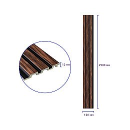 Декоративна стінова рейка Sticker Wall PS 2900x120x12 мм Коричневий (SW-00001745)
