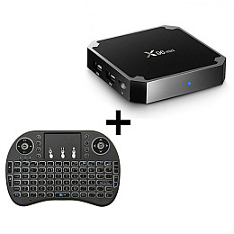 Смарт тв приставка - X96 Mini 2/16 GB Smart TV Android Черная + беспроводная клавиатура i8