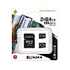 Карта пам'яті MicroSDXC 2x64GB UHS-I Class 10 Kingston Canvas Select Plus R100MB/s SD-адаптер (SDCS2/64GB-2P1A)