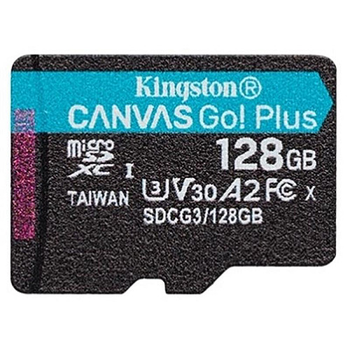 Карта памяти MicroSDXC 128GB UHS-I/U3 Class 10 Kingston Canvas Go! Plus R170/W90MB/s (SDCG3/128GBSP)