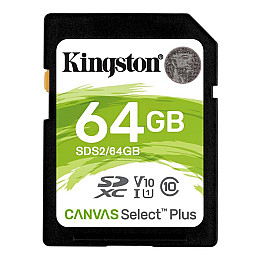 Карта пам'яті SDXC 64GB UHS-I Class 10 Kingston Canvas Select Plus R100MB/s (SDS2/64GB)